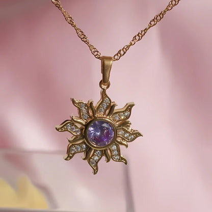 Livurah Rapunzel Purple Sun Necklace